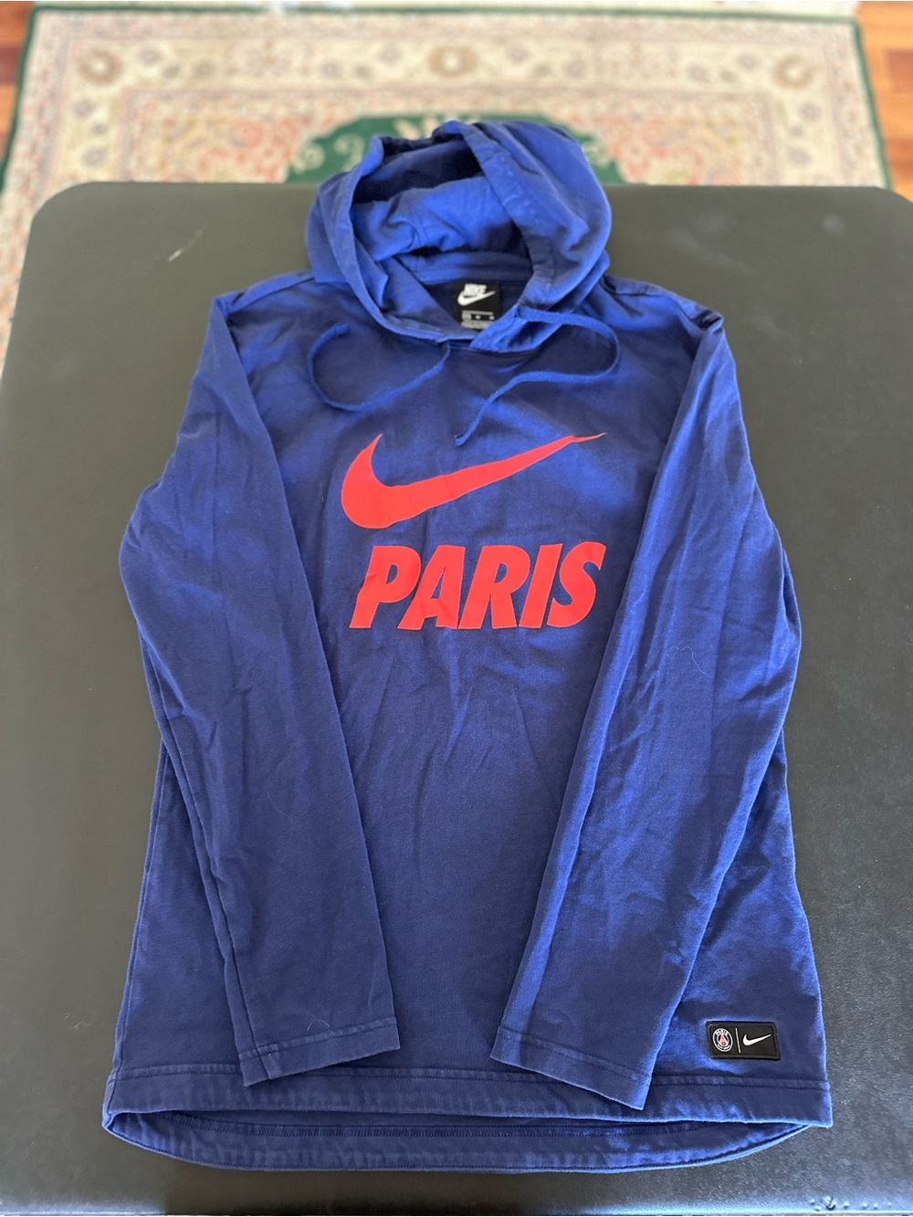 Nike Paris Saint Germain Soccer Long Sleeve Hoodie Sweater in Navy Men’s medium